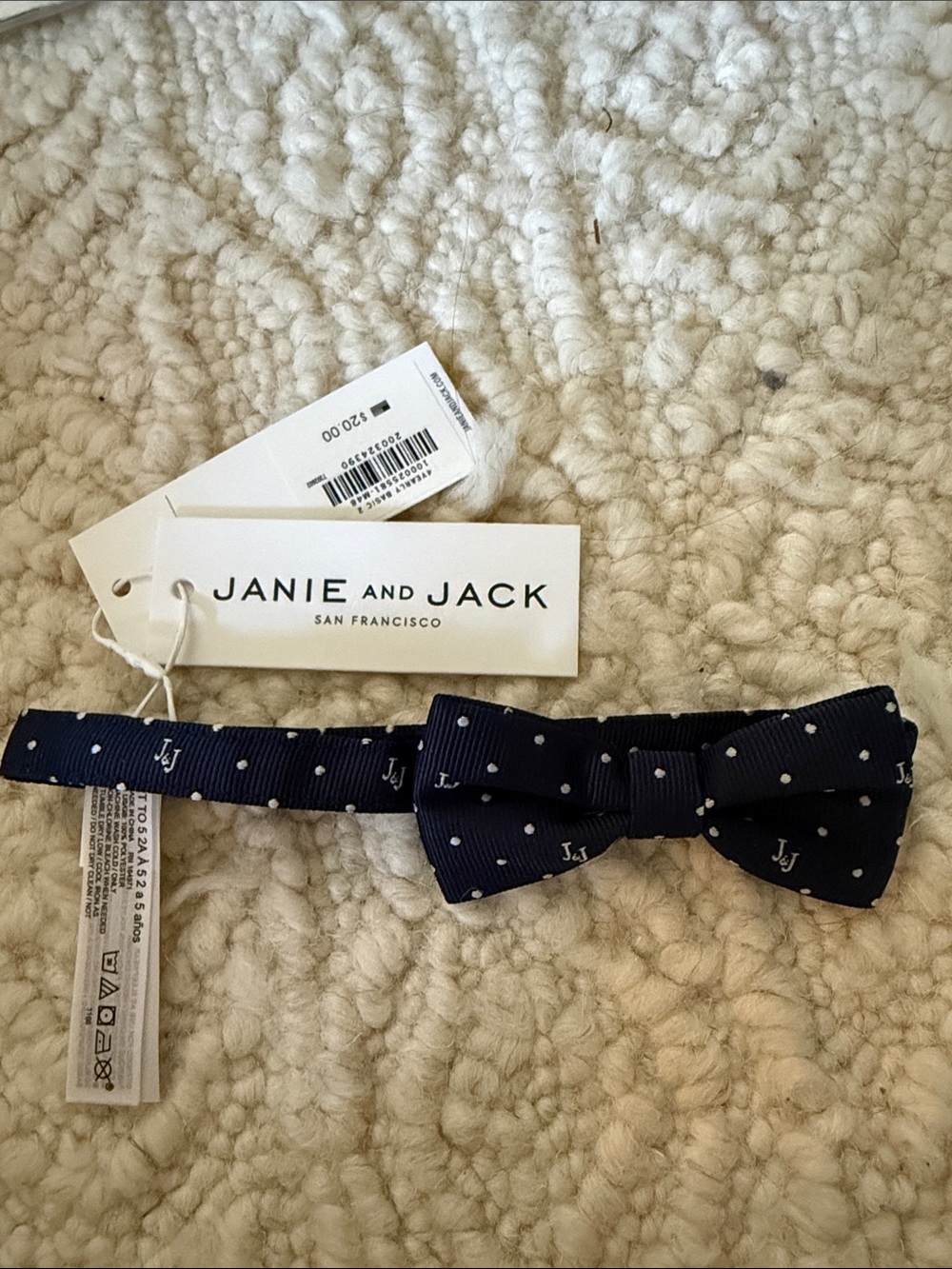 Janie and Jack Navy Blue Polka Dot Bow Tie